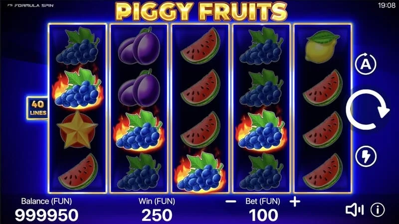 Piggy Fruits - início do modo de jogo principal